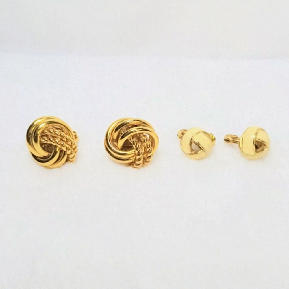Vtg 80's Monet& Napier clip on/screw back gold tone earrings lot